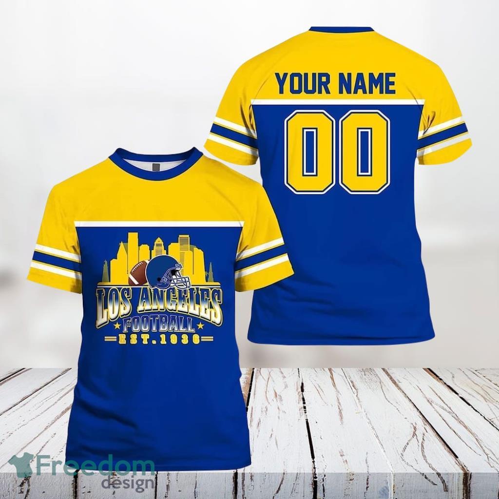 Los Angeles Rams Nfl 3D All Over Printed T Shirts Custom Name And Number Shirts For Awesome Fans Product Photo 1