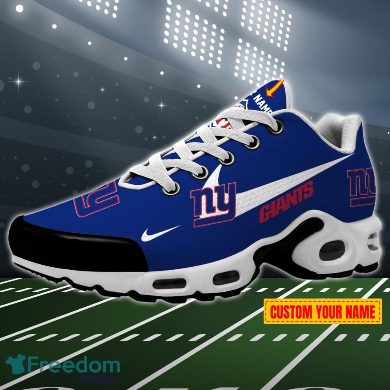 New York Giants Swoosh NFL Custom Name Air Cushion Sport Shoes Product Photo 1