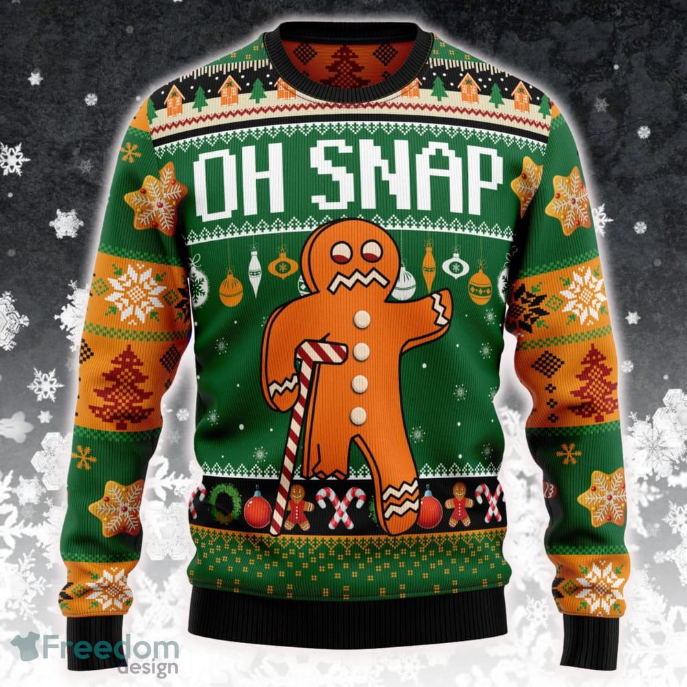 Oh Snap Gingerbread Knitted Xmas Sweater AOP Gift Holidays - Oh Snap Gingerbread Ugly Christmas Sweater SWT201123L1226_1