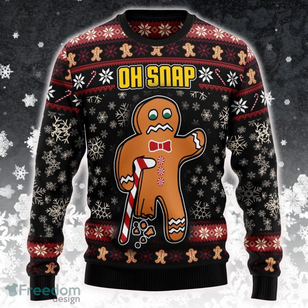 Oh Snap Gingerbread Ugly Christmas 3D Sweater Gift For Fans - Oh Snap Gingerbread Ugly Christmas Sweater SWT201123L1538_1