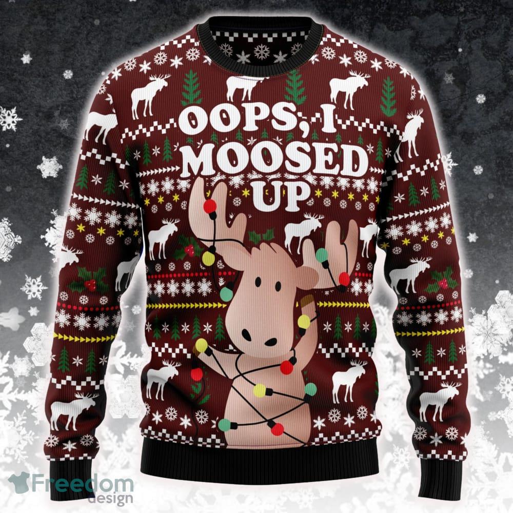 Oops, I Moosed Up Knitted Christmas Sweater Gift For Men And Women - Oops, I Moosed Up Ugly Christmas Sweater SWT201123L878_1