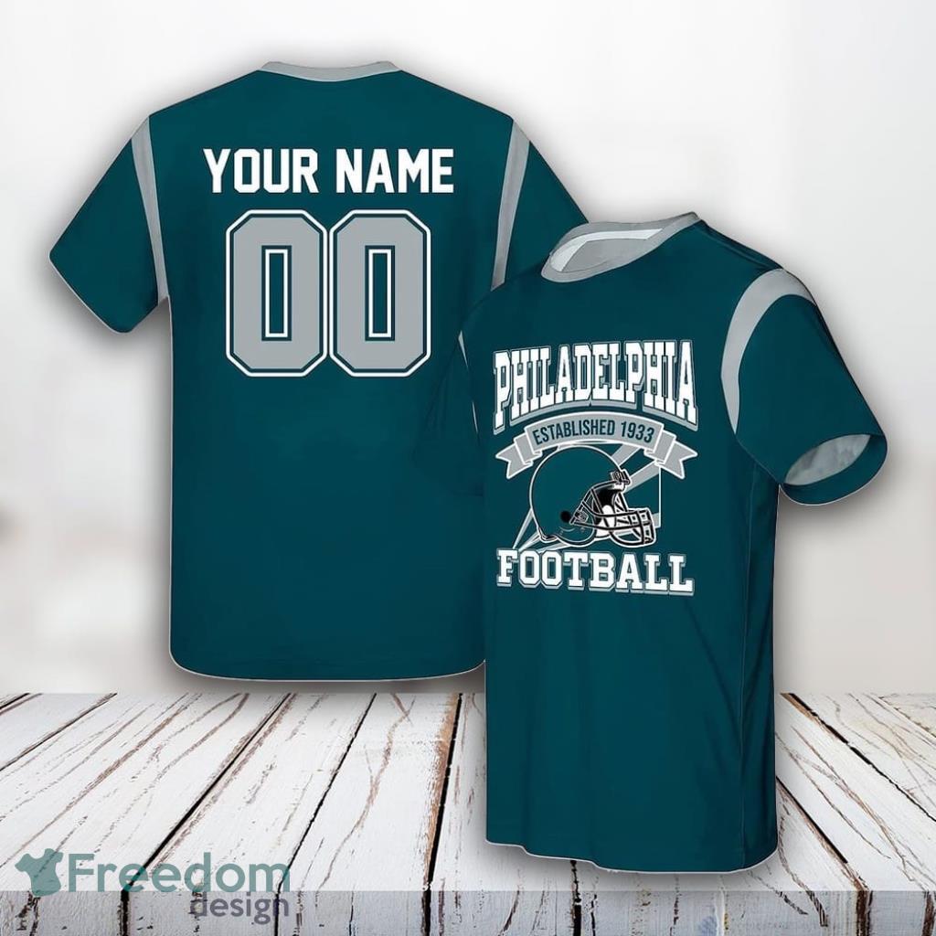 Philadelphia Eagles Nfl 3D All Over Printed T Shirts Custom Name And Number Shirts Gift For Football Fans Product Photo 1