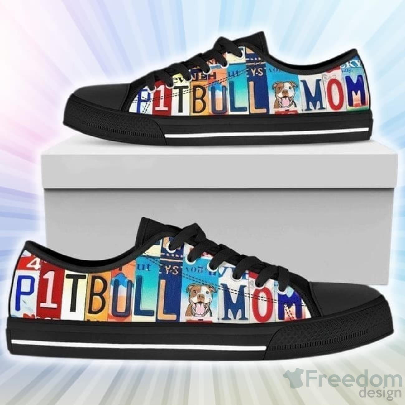 Pitbull Mom Low Top Canvas Shoes image Pitbull Mom Low Top Canvas Shoes Product Photo 1