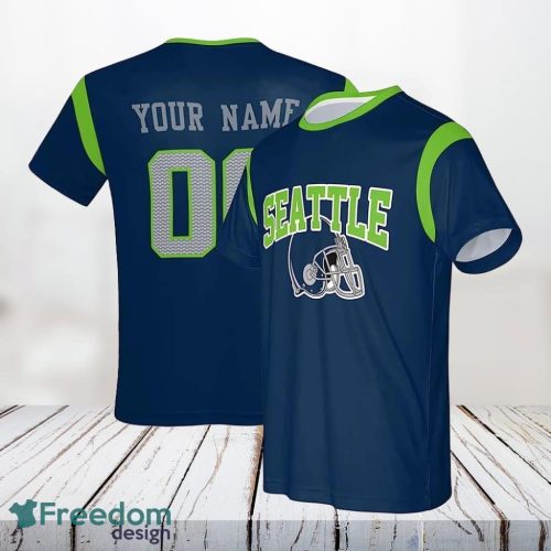 Seattle Seahawks All Over Printed Custom Name And Number Nfl 3D T Shirts For Hot Fans Product Photo 1