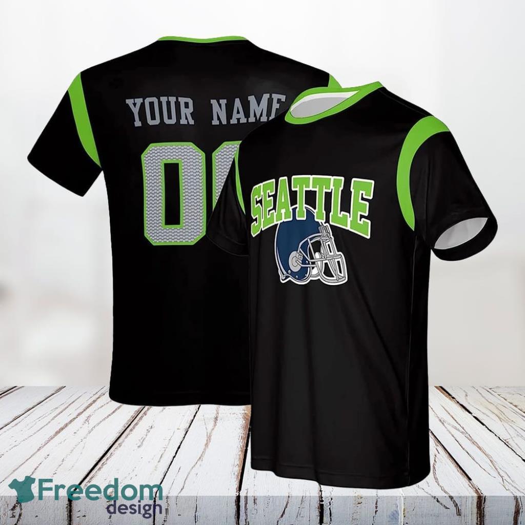 Seattle Seahawks All Over Printed Custom Name And Number Nfl 3D T Shirts Gift For Football Fans Product Photo 1