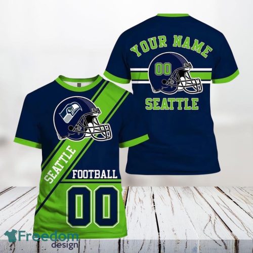 Seattle Seahawks Nfl 3D All Over Printed T Shirts Custom Name And Number Shirts For Cool Fans Product Photo 1