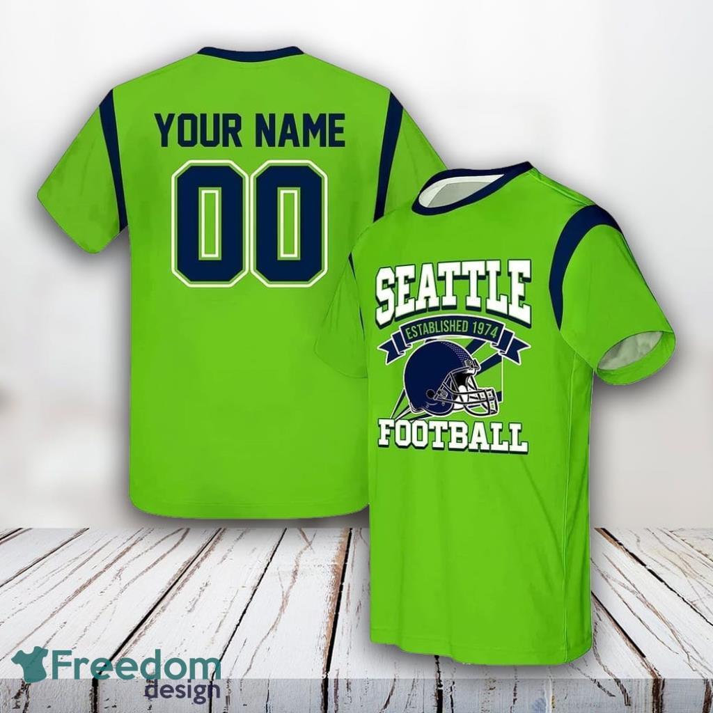 Seattle Seahawks Nfl 3D All Over Printed T Shirts Custom Name And Number Shirts For Hot Fans Product Photo 1