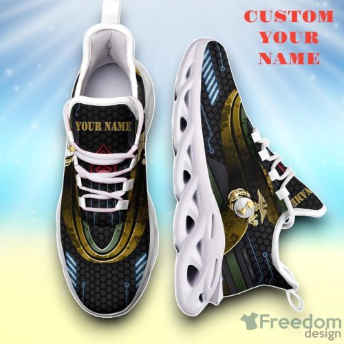 US Marine Corps White Max Soul Shoes Custom Name Exclusive Sneakers For Fans Product Photo 1