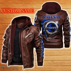 Volvo Leather Jacket Car Logo Trending Gift For Men And Women Fans Christmas Custom Name - Volvo Leather Jacket Car For Fans_2