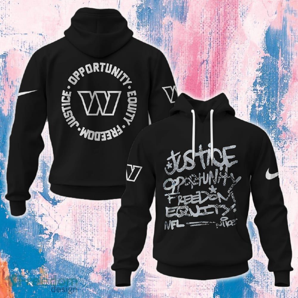 Washington Commanders NFL Justice Opportunity Equity Freedom 3D Hoodie Black For Fans Gift image Washington Commanders NFL Justice Opportunity Equity Freedom 3D Hoodie Black For Fans Gift - Washington Commanders NFL Justice Opportunity Equity Freedom 3D Hoodie Black For Fans Gift