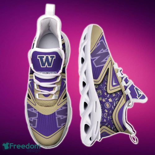 Washington Huskies Black And White Chunky Shoes NCAA Teams For Fans Running Shoes Best Chunky Sneakers - Washington Huskies Black And White Clunky Shoes For Fans This Season_6