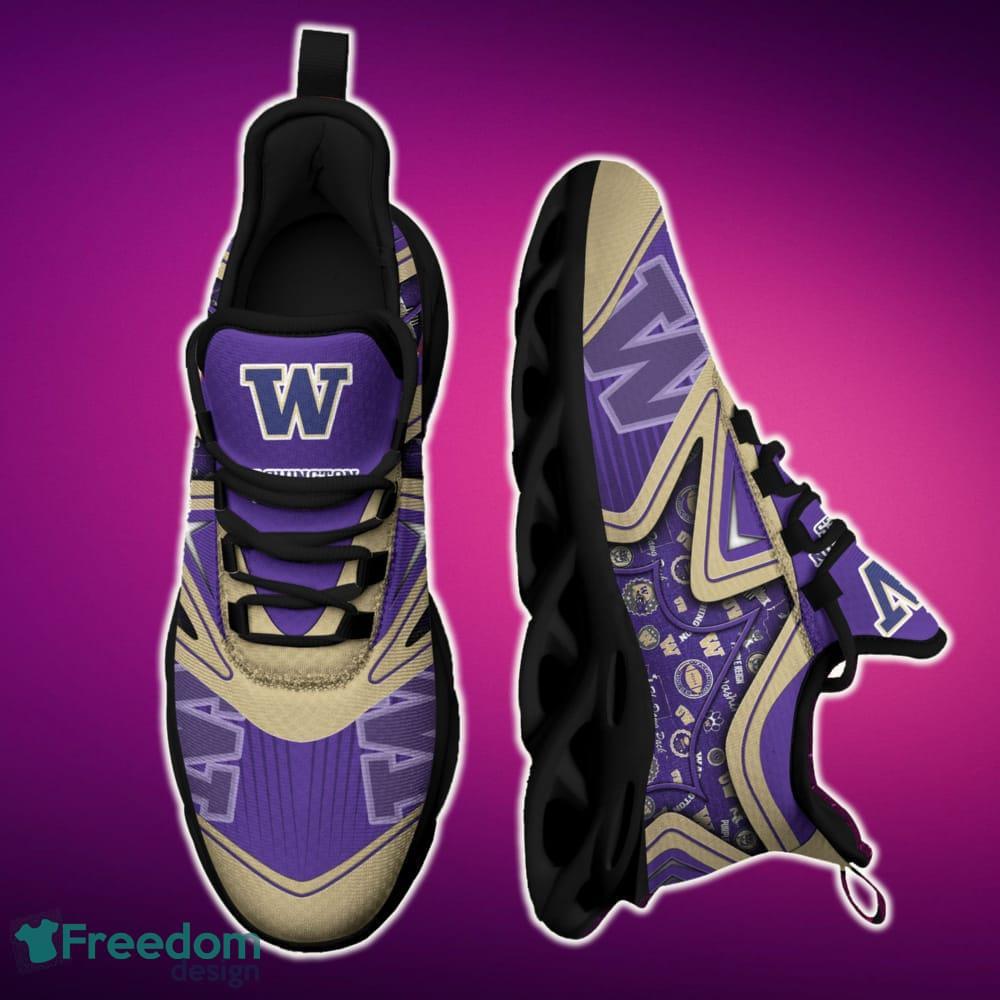 Washington Huskies Black And White Chunky Shoes NCAA Teams For Fans Running Shoes Best Chunky Sneakers - Washington Huskies Black And White Clunky Shoes For Fans This Season_1