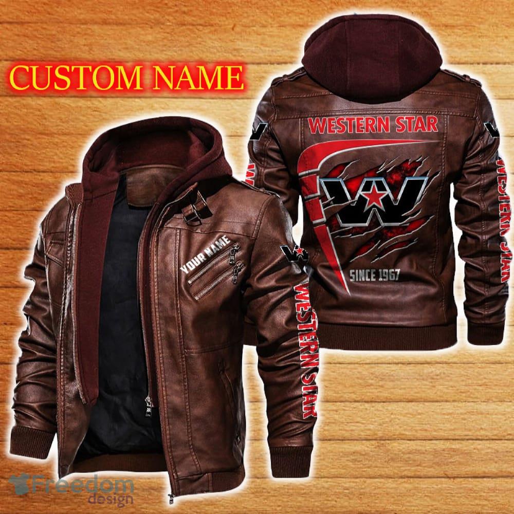 Western Star Leather Jacket Car Logo Trending Gift For Men And Women Fans Christmas Custom Name image Western Star Leather Jacket Car Logo Trending Gift For Men And Women Fans Christmas Custom Name - Western Star Leather Jacket Car For Fans_2