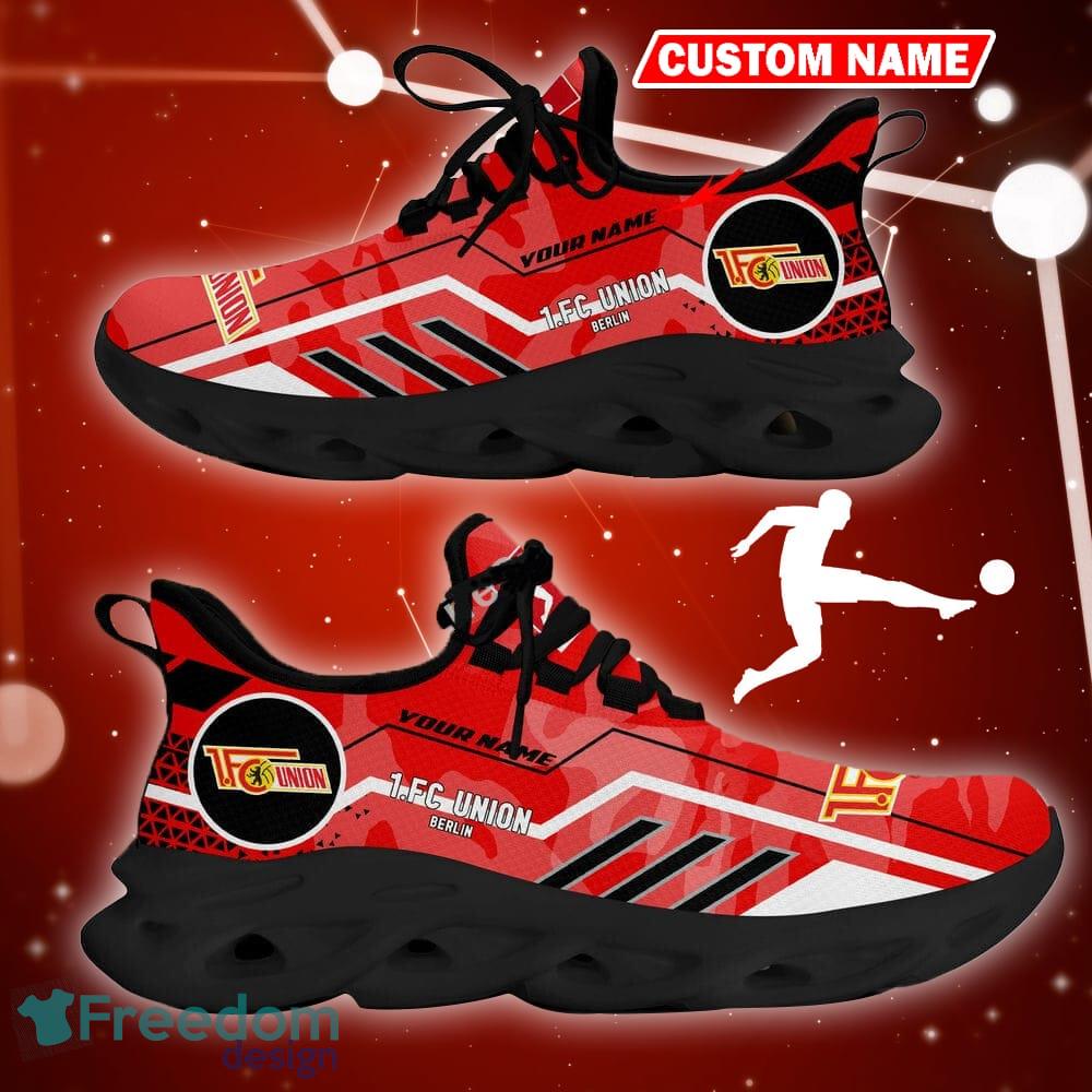 1. FC Union Berlin Logo Chunky Sneakers Camo Red Max Soul Shoes Custom Name image 1. FC Union Berlin Logo Chunky Sneakers Camo Red Max Soul Shoes Custom Name - 1. FC Union Berlin Logo Camo Chunky Sneakers Triangle Pattern Max Soul Shoes Photo 1