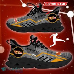1. FC Union Berlin Logo Running Sneakers Camo Grey Max Soul Shoes Custom Name - 1. FC Union Berlin Logo Camo Chunky Sneakers Triangle Pattern Max Soul Shoes Photo 5
