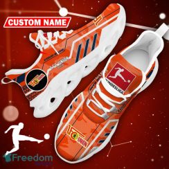 1. FC Union Berlin Logo Running Sneakers Camo Orange Max Soul Shoes Custom Name - 1. FC Union Berlin Logo Camo Chunky Sneakers Triangle Pattern Max Soul Shoes Photo 20