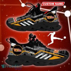 1. FC Union Berlin Logo Sport Sneakers Camo Black Max Soul Shoes Custom Name - 1. FC Union Berlin Logo Camo Chunky Sneakers Triangle Pattern Max Soul Shoes Photo 3