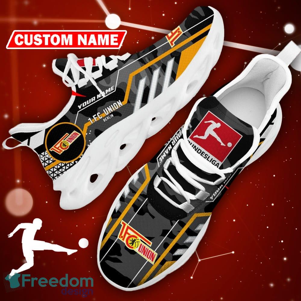 1. FC Union Berlin Logo Sport Sneakers Camo Black Max Soul Shoes Custom Name image 1. FC Union Berlin Logo Sport Sneakers Camo Black Max Soul Shoes Custom Name - 1. FC Union Berlin Logo Camo Chunky Sneakers Triangle Pattern Max Soul Shoes Photo 13