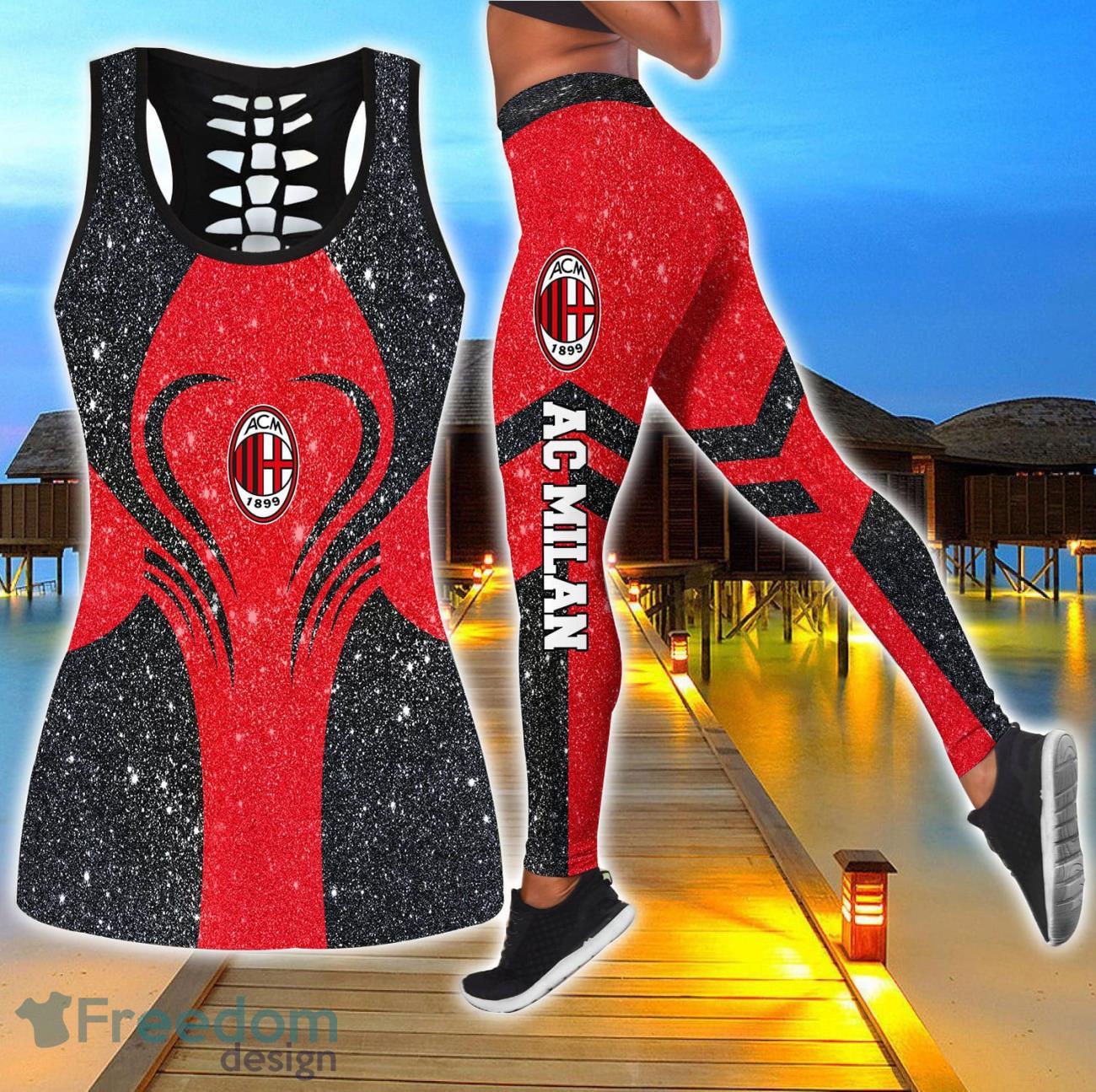 AC Milan Combo Hollow Tanktop and Legging Sport Gift For Women image AC Milan Combo Hollow Tanktop and Legging Sport Gift For Women Product Photo 1