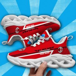 AC Milan Max Soul Sneakers Personalized Name Sport Football Team Shoes AC Milan Max Soul Sneakers Personalized Name Sport Football Team Shoes
