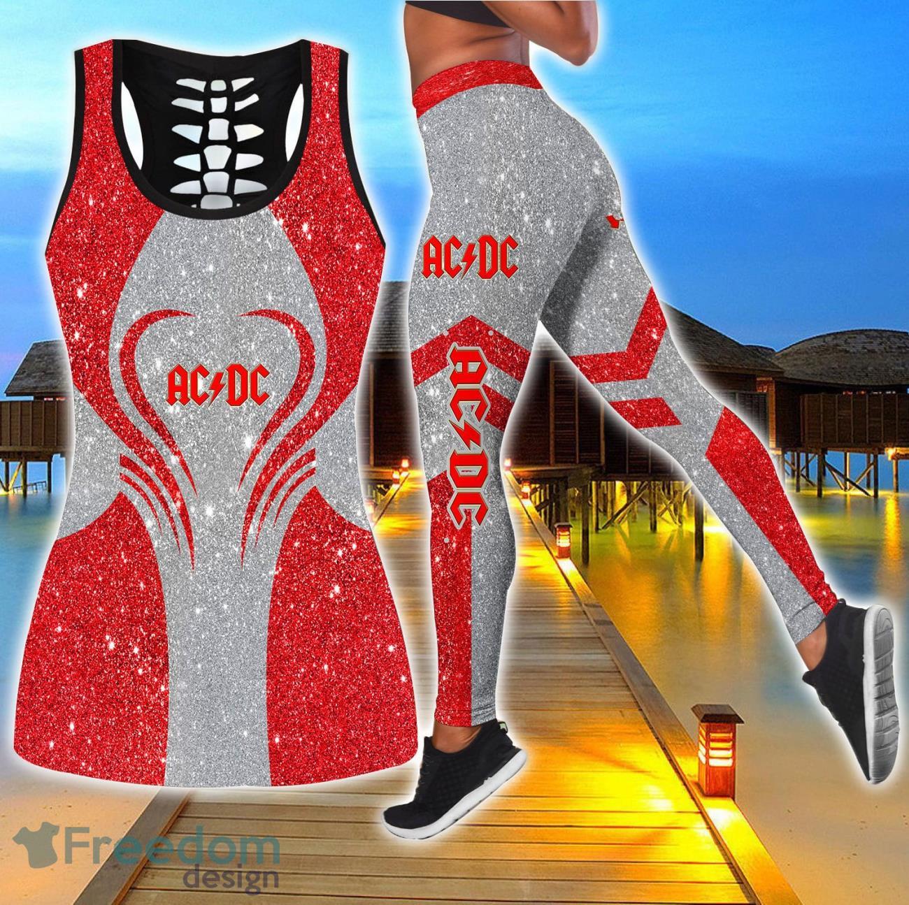 ACDC Combo Hollow Tanktop and Legging Sport Gift For Women image ACDC Combo Hollow Tanktop and Legging Sport Gift For Women Product Photo 1