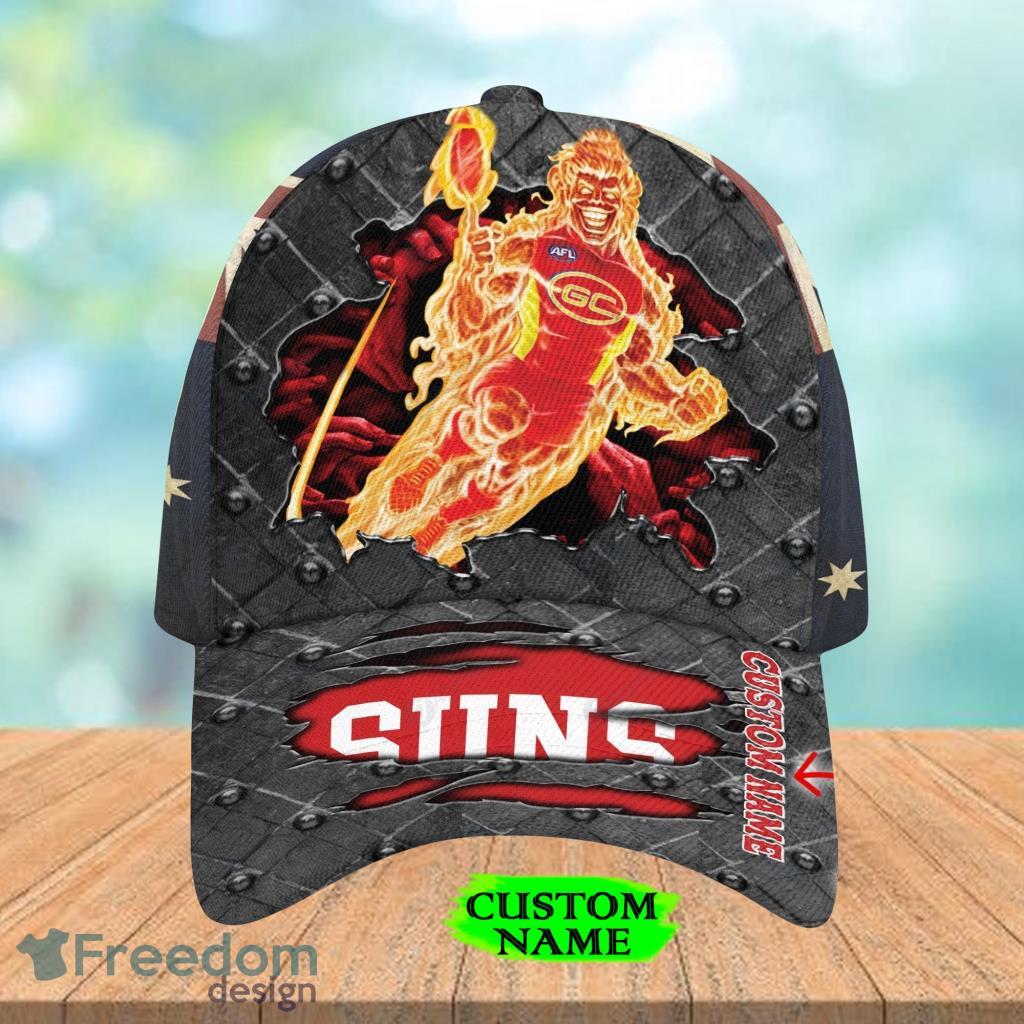 Afl Gold Coast Suns Mascot Hat Cap 3D Personalized Gift For Fans image Afl Gold Coast Suns Mascot Hat Cap 3D Personalized Gift For Fans Product Photo 1