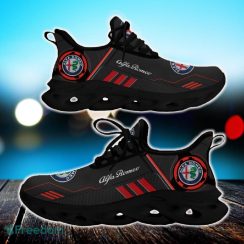 Alfa Romeo Red Max Soul Shoes Car Badge Chunky Sneakers White Gift For Fans - Alfa Romeo Red Car Max Soul Sneakers Custom Photo 2