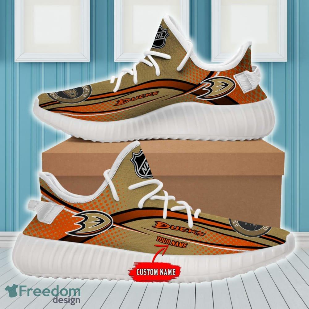 Anaheim Ducks Yeezy Shoes Custom Name NHL Full Print Gift Sneakers image Anaheim Ducks Yeezy Shoes Custom Name NHL Full Print Gift Sneakers - NHL Anaheim Ducks Yeezy Shoes For Fans Custom _1