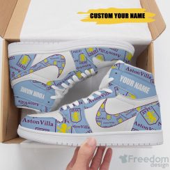 Aston Villa Fc Air Jordan Hightop Sneaker Custom Name For Fans
