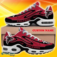 Atlanta Falcons NFL Air Cushion Sports Shoes Custom Name Artistry Gift For Fans - Atlanta Falcons Best Gift For NFL Fans Double Swoosh Personalized Tn Sports Shoes_2