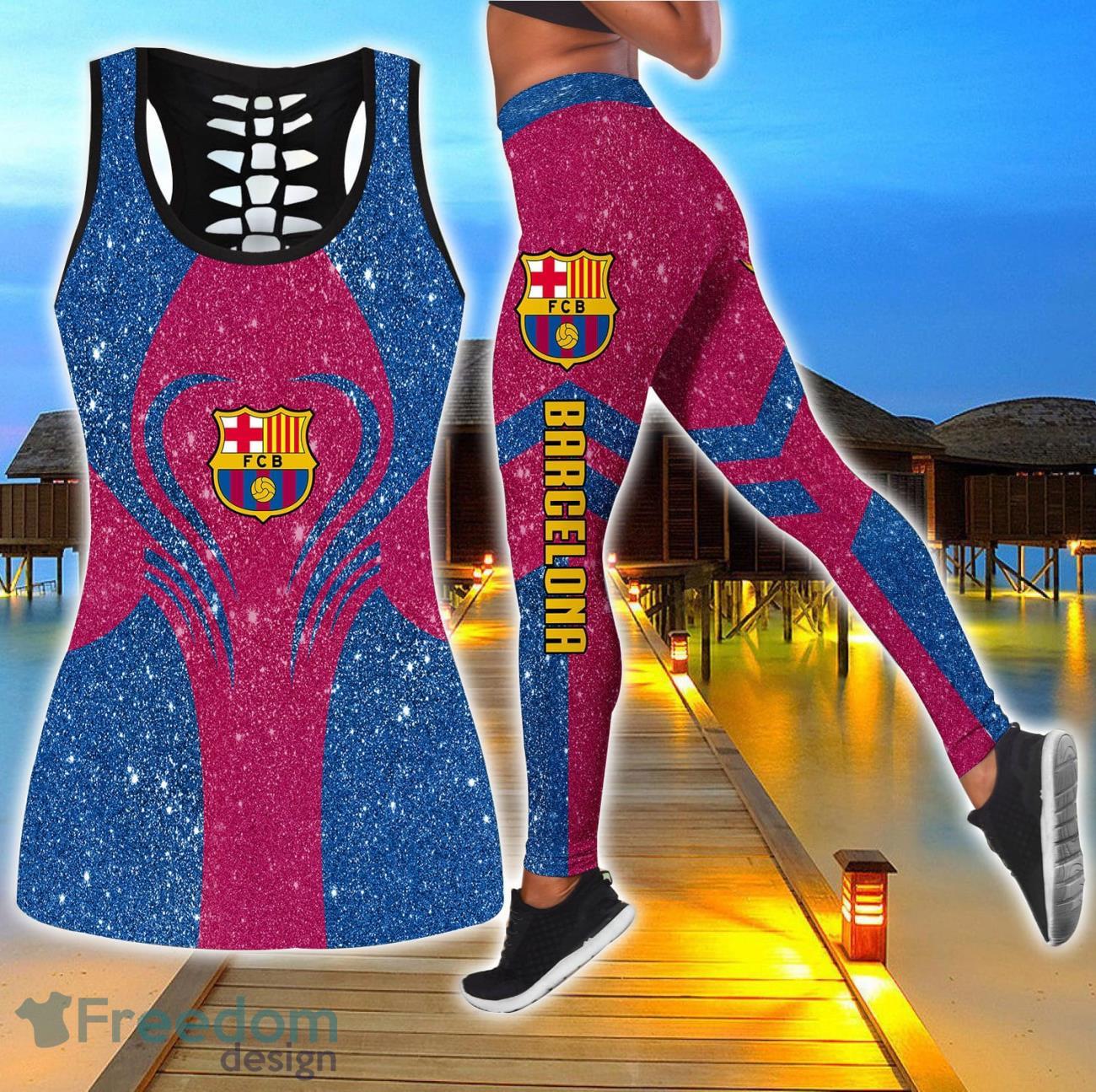 Barcelona Combo Hollow Tanktop and Legging Sport Gift For Women image Barcelona Combo Hollow Tanktop and Legging Sport Gift For Women Product Photo 1