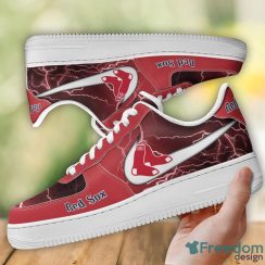 Boston Red Sox Sneakers Thunder Lightning Air Force Shoes For Fans Product Photo 2