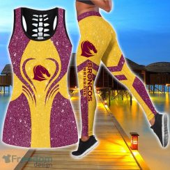 Brisbane Broncos Combo Hollow Tanktop and Legging Sport Gift For Women