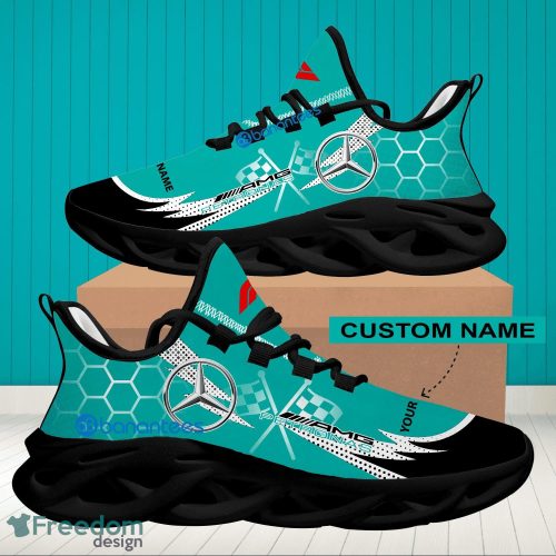 F1 Racing Mercedes AMG PETRONAS F1 Team Hexagonal Pattern Running Shoes Custom Name For Fans Max Soul Sneakers - Personalized F1 Racing Mercedes AMG PETRONAS F1 Team Hexagonal Pattern Max Soul Shoes Photo 2