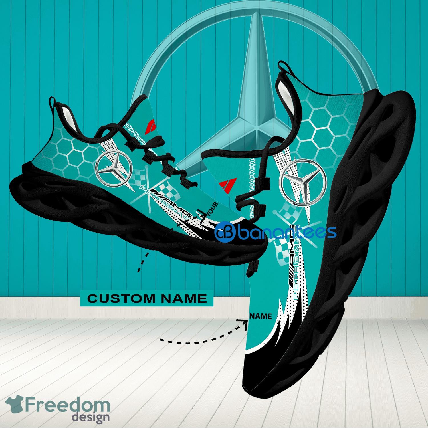 F1 Racing Mercedes AMG PETRONAS F1 Team Hexagonal Pattern Running Shoes Custom Name For Fans Max Soul Sneakers - Personalized F1 Racing Mercedes AMG PETRONAS F1 Team Hexagonal Pattern Max Soul Shoes Photo 1