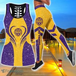 LSU Tigers Combo Hollow Tanktop and Legging Sport Gift For Women