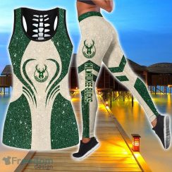 Milwaukee Bucks Combo Hollow Tanktop and Legging Sport Gift For Women