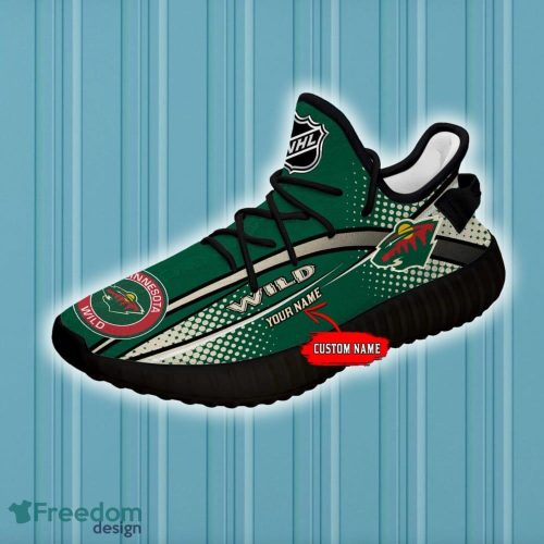 Minnesota Wild Yeezy Shoes Custom Name NHL Full Print Gift Sneakers - NHL Minnesota Wild Yeezy Shoes For Fans Custom _4