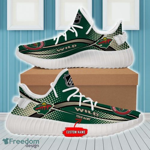 Minnesota Wild Yeezy Shoes Custom Name NHL Full Print Gift Sneakers - NHL Minnesota Wild Yeezy Shoes For Fans Custom _1