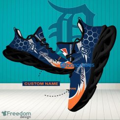 MLB Detroit Tigers Hexagonal Pattern Running Shoes Custom Name For Fans Max Soul Sneakers - Personalized MLB Detroit Tigers Hexagonal Pattern Max Soul Shoes Photo 1