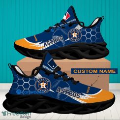 MLB Houston Astros Hexagonal Pattern Running Shoes Custom Name For Fans Max Soul Sneakers - Personalized MLB Houston Astros Hexagonal Pattern Max Soul Shoes Photo 2