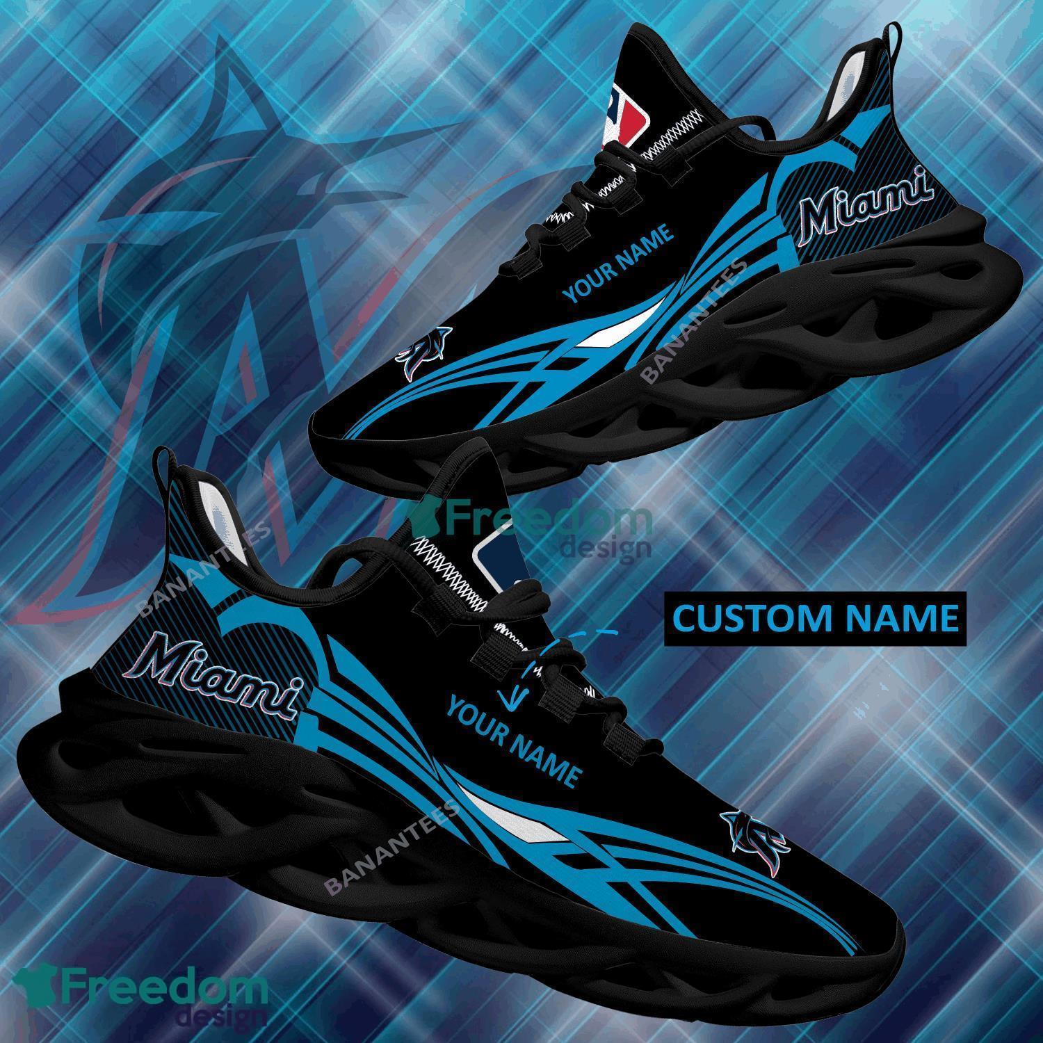 MLB Miami Marlins Max Soul Shoes New Personalized Fusion Running Sneaker - MLB Miami Marlins Max Soul Shoes Personalized Photo 1