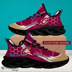 NBA Cleveland Cavaliers Hexagonal Pattern Running Shoes Custom Name For Fans Max Soul Sneakers - Personalized NBA Cleveland Cavaliers Hexagonal Pattern Max Soul Shoes Photo 2