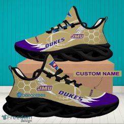 NCAA James Madison Dukes Hexagonal Pattern Running Shoes Custom Name For Fans Max Soul Sneakers - Personalized NCAA James Madison Dukes Hexagonal Pattern Max Soul Shoes Photo 2