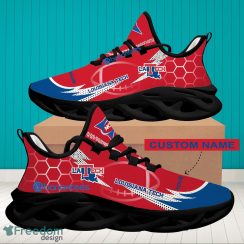 NCAA Louisiana Tech Bulldogs Hexagonal Pattern Running Shoes Custom Name For Fans Max Soul Sneakers - Personalized NCAA Louisiana Tech Bulldogs Hexagonal Pattern Max Soul Shoes Photo 2