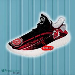 New Jersey Devils Yeezy Shoes Custom Name NHL Full Print Gift Sneakers - NHL New Jersey Devils Yeezy Shoes For Fans Custom _2