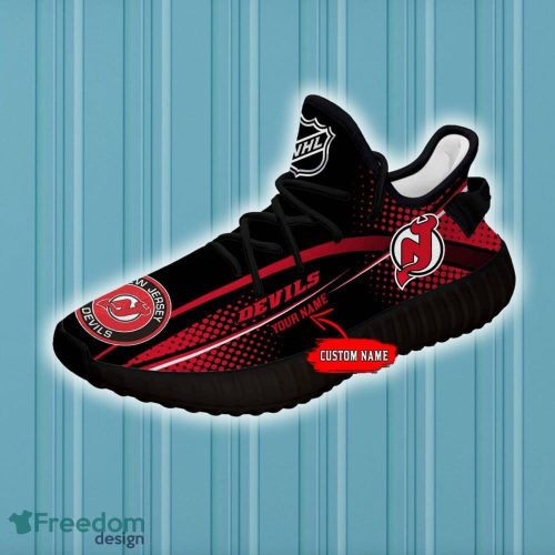 New Jersey Devils Yeezy Shoes Custom Name NHL Full Print Gift Sneakers - NHL New Jersey Devils Yeezy Shoes For Fans Custom _4