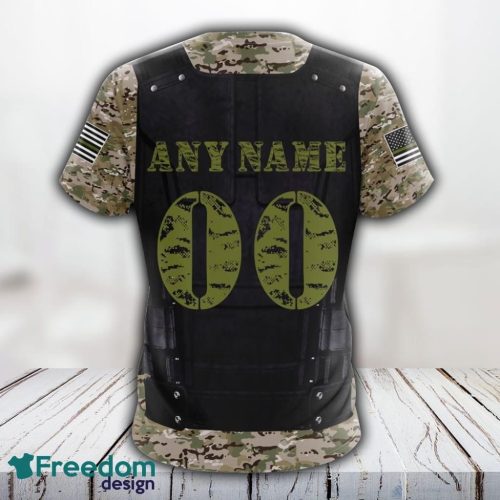 NFL Baltimore Ravens 3D T Shirt All Over Print Punisher Skull Camo Veteran Kits Custom Name And Number Shirts Product Photo 2