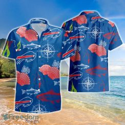 NFL Buffalo Bills Floral Button Up Hawaiian Shirt And Short Product Photo 2