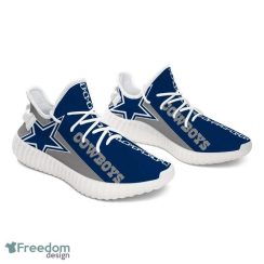 NFL Dallas Cowboys Dark Blue Grey Yeezy Shoes Full Print Gift Sneakers - NFL Dallas Cowboys Dark Blue Grey Yeezy Shoes _1